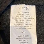 Vince gray wool leather sleeve asymmetrical moto jacket small Photo 8