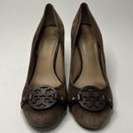 Tory Burch  Shoes Women’s 10.5 Brown Mini Miller Block Heels Suede Logo Pumps Photo 1