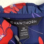 NWT 41 Hawthorn Poppy Floral Ruffle Neck Sleeveless Blouse in Blue Size undefined Photo 3