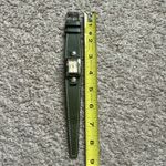 Women’s vintage‎ army green/silver genuine leather adjustable bracelet watch Green Photo 3