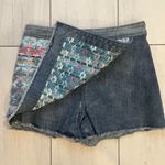 Ramy Brook Denim Jean Oliver Tweed Skort Shorts Skirt Woven Raw Hem Small Photo 3