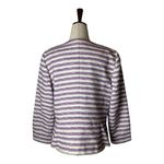 Talbots  Blazer Women 10 Ivory Pink Stripe Tweed Coat Career Preppy Retro Outdoor Photo 3