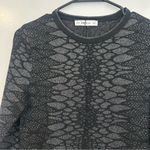 ZARA NWT  Black & Silver Snakeskin/Animal Print Long Sleeve Knitwear Top Size Med Photo 3