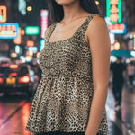 Roberto Cavalli Class  𒀭Luxe Crystal Enameled Metal Belt Top 𒀭Leopard Print 𒀭4 Photo 0