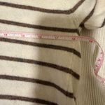 Daniel Cremieux Cremieux Cream Brown Stripe Turtleneck Knit Sweater Medium Photo 2