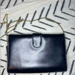 Gucci Vintage GG  Vintage Black Leather Clutch Purse Convertible Gold Strap Chain Photo 4