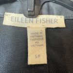 Eileen Fisher  Waxed Organic Cotton Linen Moto Jacket Size S Oversized Black Punk Photo 5