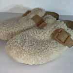 J.Crew Sherpa Buckle Clog Slippers in Tan/Cream, Women’s Size 8 Photo 0