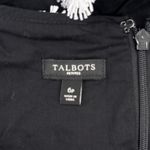 Talbots  Petites 6P Black Sleeveless Cotton Daisy Applique‎ 3D Dress Fit Flare Photo 4