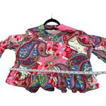 Boho Ladies Dress with Belt Paisley Pattern Lantern Sleeve Ruffle Photo 7