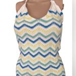 *NWT* Freshman 1996 Knit Chevron Multicolor Maxi Dress S Blue Photo 1