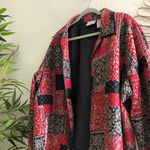 Alfred Dunner Vintage UNISEX oversize red white black patchwork bandana print shirt jacket. Photo 3