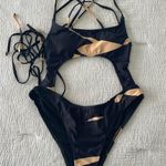 Matte Collection Black/ Nude Monokini Swimsuit Photo 0