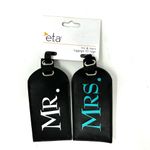 MR. & MRS. luggage tags, NWT Black Photo 1