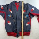 Handmade Vtg L Large Sweatshirt Jean Jacket Southwest Embroidered Denim Native Photo 9