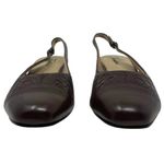 Trotters “Dea” Womens Size 10N Narrow Brown Woven Leather Slingback Buckle Pumps Photo 1