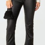 Edikted  Luna Faux Leather Flare Jeans in Black XS Photo 0