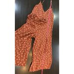 Billabong  Boho Shake It Again Orange Floral Wide Leg Belted Jumpsuit Women Small Photo 9