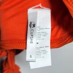 Cupshe Ribbed Lace Up Knotted Front Bikini Top Orange Small Photo 4