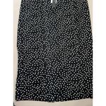 T Tahari Midi Pencil Skirt Size M Black White Polka Dot Slit Leg Tummy Control Photo 3