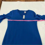 Chico's Chico’s Kimono-Sleeve V-Neck Dress In Blue Size 4/6 Chico’s Size 1 Photo 5