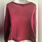 VICI Burgundy Capitol Reef V-Neck Sweatshirt Top S Photo 3