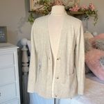 BB Dakota Sweater Roomy Oversized Cardigan Beige Tan Lightweight Colorblock S Photo 3