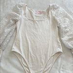 Pink Lily Elegant Cream Lace Sleeve One Piece Photo 4