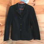 BLACK SEUDE LEATHER BUTTON UP BLAZER STYLE JACKET Size L Photo 0