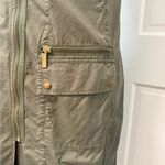 Michael Kors  Olive Green Moto Shift Dress Cargo Pockets Sleeveless Collared Sz M Photo 2