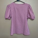 A New Day Women’s purple textured short puff sleeved top size medium casual Photo 2