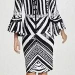 Alice + Olivia NWT Jae Sequin Fitted Cocktail Gown Dress Size 4 Black White Photo 1