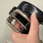 Brighton  Vintage Black Leather & Silver Tone Belt Womens S Boho Chunky Western Photo 6