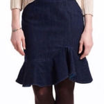 Anthropologie Leifsdottir Blue Jean Ruffle Bottom Skirt (0) Photo 0