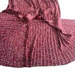 ZARA Burgundy Red Polka Dot Print Pleated Tie Waist Maxi Skirt Size XL Photo 7