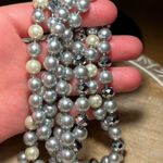Faux Gray & White Pearl Long Necklace Photo 8