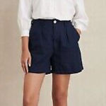Alex‎ Mill Linen Cotton Blend Navy High Rise Boy Shorts EUC Size 0 Blue Photo 0