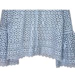 J.Crew Daisy Eyelet Bell Sleeve Blouse Jewel Neck Back Zip Up 10 Baby Blue Photo 6