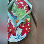 Colorful Floral Flip Flops 🩴🩴 Red Size 10 Photo 2