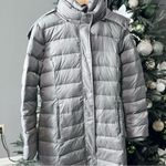 Michael Kors  Womens Gray Fur Trim Hooded Long Sleeve Puffer Jacket Size Small Photo 0