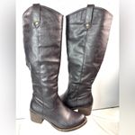Rampage 8.5 REALTO Tall Faux Leather Wood Stack Heeled Fashion Boots in Black Photo 2