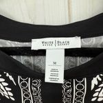 White House | Black Market  Women’s Medium Black White Patterned Tunic Top Slinky Photo 1