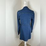 Free People Dynomite Denim Snap Front Shirt Mini Jean Dress long Sleeve. Medium Photo 5