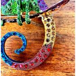 Chameleon Brooch Pin Rhinestones Lizard Gecko New Art Deco Tropical Rain… Purple Photo 8
