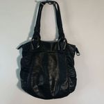 Via Spiga Women's Ruched Cow Leather Shoulder Purse Bag Black Size Large Photo 1
