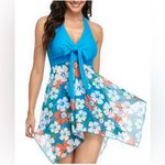 Blue Two Piece Swimwear Swim Skirt Mesh Bikini NWT Size 2XL Photo 2