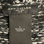 Ann Taylor  Women’s Large Black & White Short Sleeve Long Shrug Cardigan Sweater Photo 2