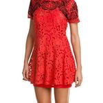 Free People  Cherry Red Women's Dreamer Lace Short Casual Dress Size S $128 Photo 3