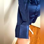 Boutique NWOT Womens Super Sexy Satin Shirt Dress Silky Satiny Dark Navy Size Medium Photo 4