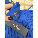 Lulus NWT  Cascading Crush Cobalt Blue Tiered Bustier Midi Dress Gala Banquet XS Photo 6